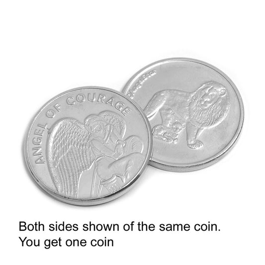 Summon the divine strength of celestial realms.
This enchanting Angel of Courage coin bears the image of a guiding angel upon one side, and the sacred union of lion and lamb on the other — a symbol of fearless grace and divine harmony.
Crafted with care and ancient symbolism, this 3cm talisman offers spiritual courage when shadows fall. Keep it close during life’s storms, or gift it to a kindred soul who walks a hard path. Let it be a whisper from the ether — you are protected, you are not alone.
Forged f