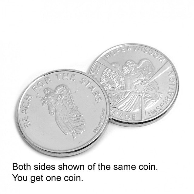 Infused with celestial energy and divine intent, this Angel of Light Coin radiates hope, wisdom, inspiration, courage, and faith—etched in shimmering grace across its front. On the reverse, a guardian angel whispers a sacred message: “Reach for the Stars.”
A talisman for spiritual seekers, mystics, and lightworkers, this sacred coin is more than a keepsake—it is a guiding beacon from the angelic realms. Carry it as a pocket charm, place it upon your altar, or gift it to one who walks the path of light.