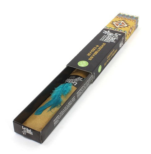 Cleanse • Ground • Elevate
Embrace ancient purification rituals with Tribal Soul Incense - Sweetgrass + Cedar. This beautifully crafted incense blend combines the sweet, vanilla-like fragrance of Sweetgrass with the warm, woodsy essence of Cedar, creating a sacred smoke used by Indigenous tribes for centuries.
Sweetgrass is known as the “hair of Mother Earth” and is cherished for its ability to attract positive energies, while Cedar drives out negative influences and brings grounding protection.
Let the