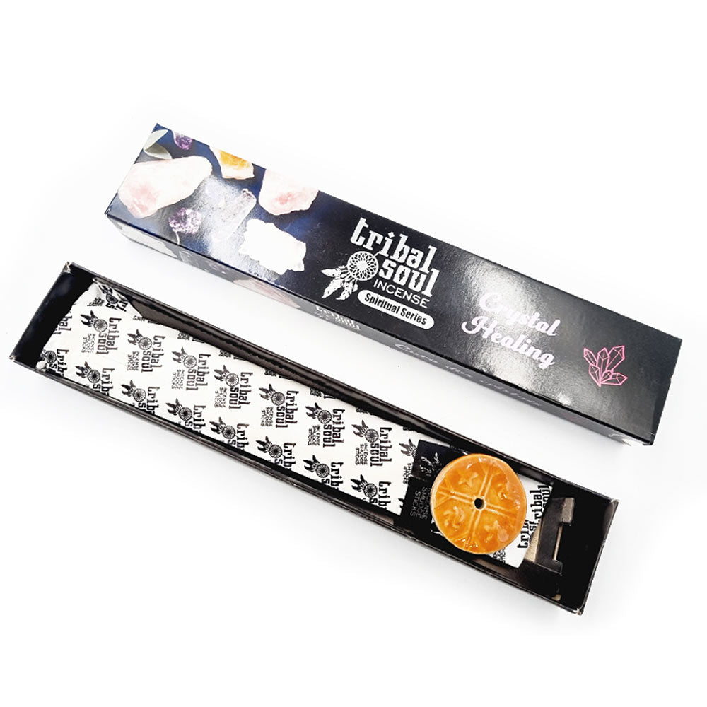 Immerse yourself in sacred rituals with our Tribal Soul Spiritual Incense Sticks and Ceramic Holder—a beautifully boxed set designed for energy cleansing, meditation, and crystal healing. Handcrafted using traditional methods, each incense stick is rich with earthy, aromatic herbs and resins that enhance spiritual awareness and raise vibrational energy.
Paired with a rustic ceramic holder, this set makes the perfect spiritual gift or altar essential. Ideal for those who practice witchcraft, Reiki, or enjoy