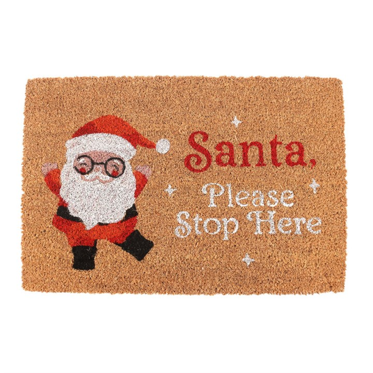Natural Santa Claus Doormat – Santa Stop Here Christmas Welcome Mat