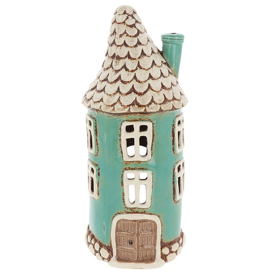 Village Pottery Round House Teal Tealight – Build Your Enchanted Village