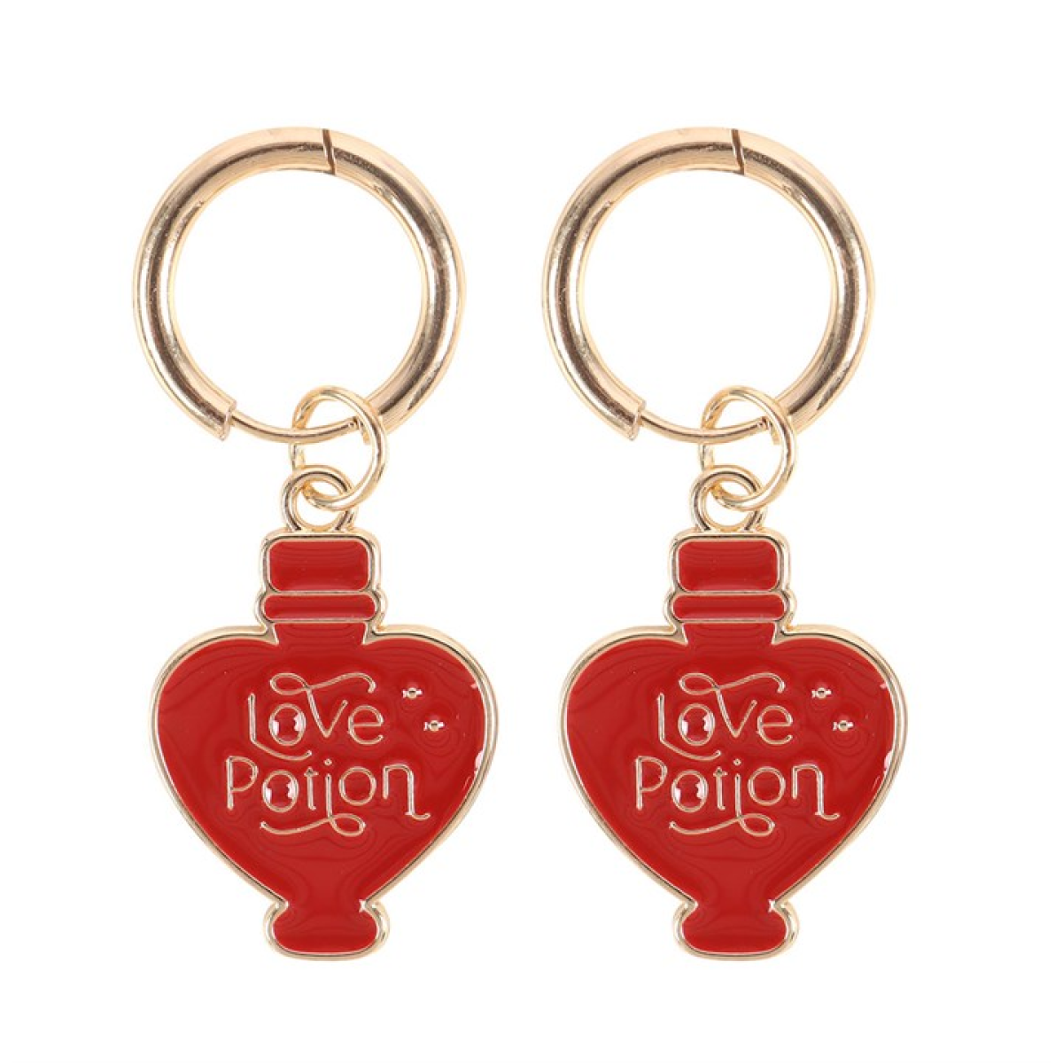 Love Potion Earrings – Witchy Enamel Spell Bottle Jewellery