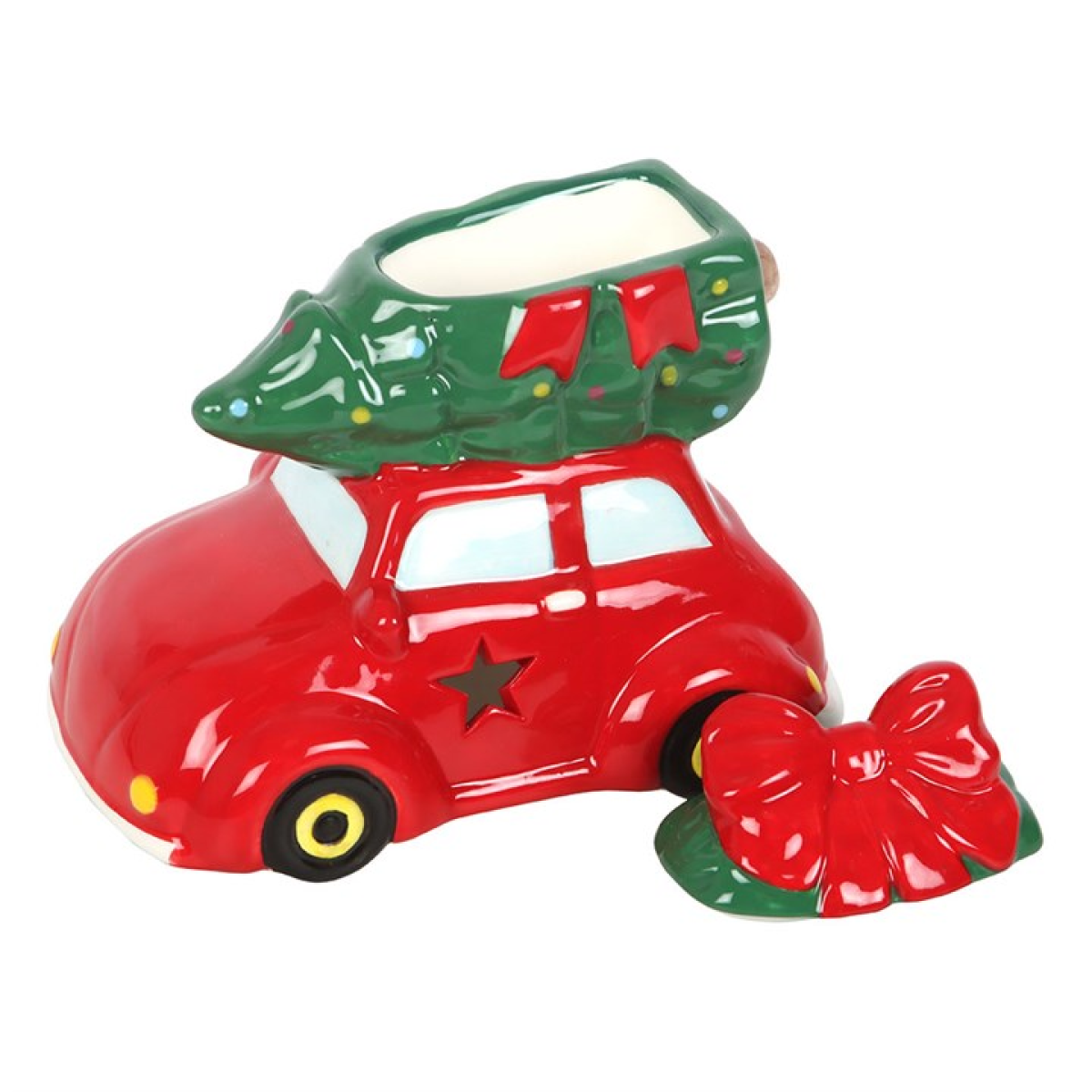 Car with Christmas Tree Oil Burner and Wax Warmer – Vintage Festive Charm