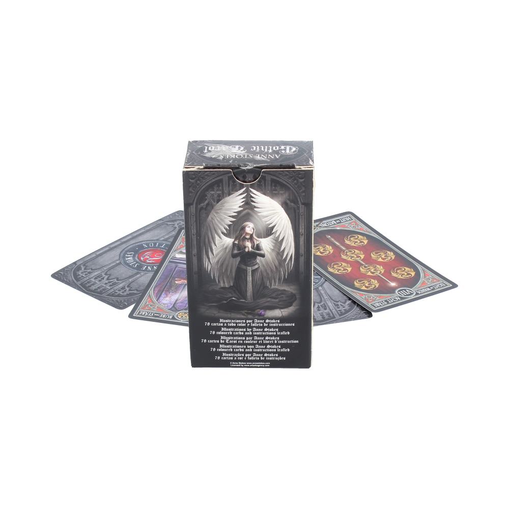 Card game packaging with cards displayed on a white background