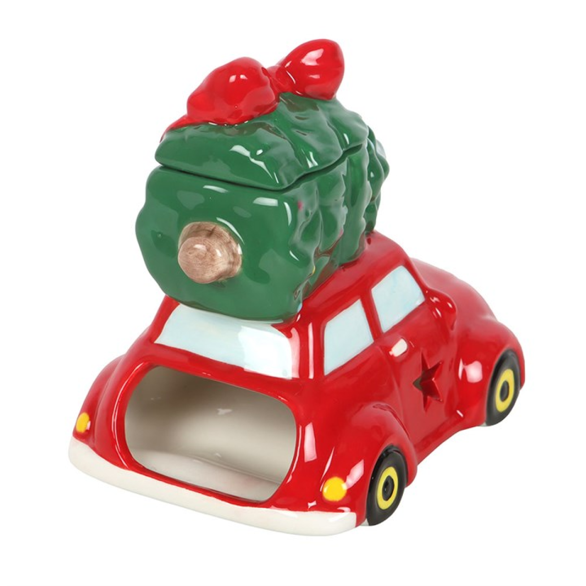 Car with Christmas Tree Oil Burner and Wax Warmer – Vintage Festive Charm