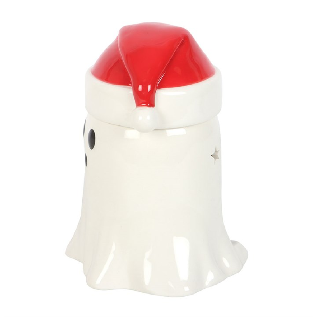 Ghost with Santa Hat Oil Burner and Wax Warmer – Spooky Yuletide Fragrance