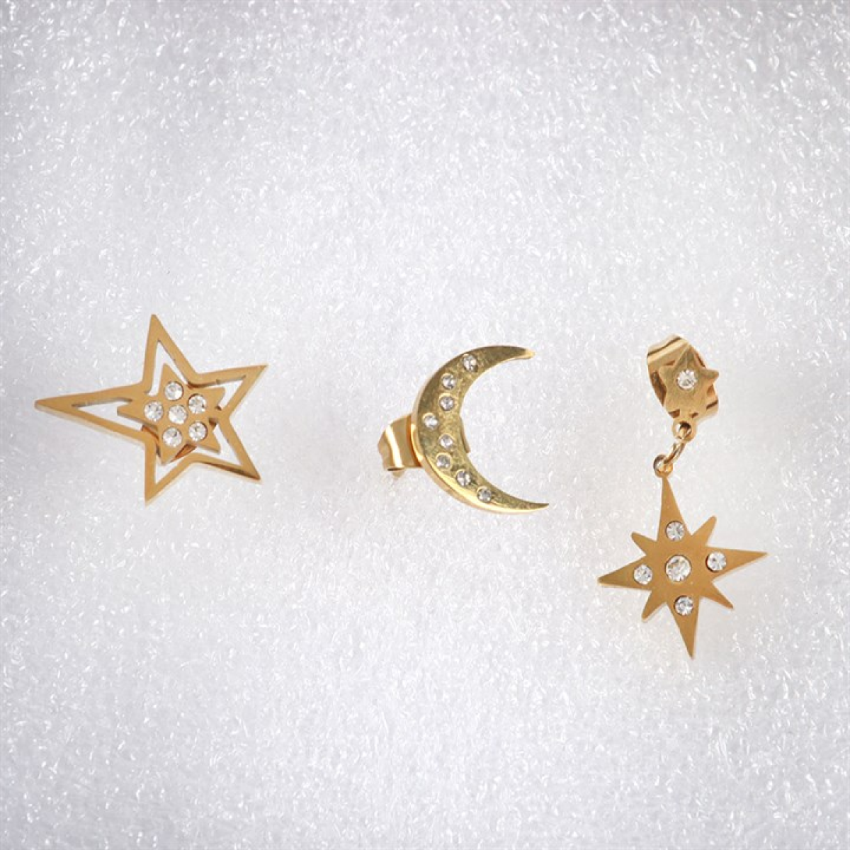 Celestial Earring Set – Gold Tone Moon Star Witch Jewellery
