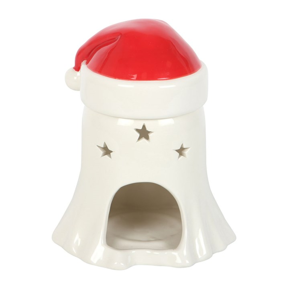 Ghost with Santa Hat Oil Burner and Wax Warmer – Spooky Yuletide Fragrance