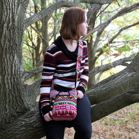 Let your spirit wander with the Mystic Nomad Ethnic Jacquard Sling Bag, lovingly crafted for soul seekers and free spirits. Woven with vibrant ethnic jacquard fabric, each piece tells a story of ancient lands, tribal wisdom, and sacred journeys. Whether you're navigating the city streets, attending a sacred gathering, or dancing under moonlight on distant shores – this bag moves with your energy.
Lined with soft cotton and detailed with thoughtful zips and pockets, it holds not only your essentials but you