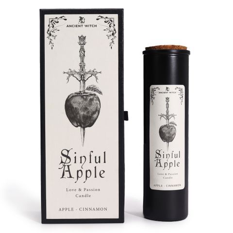 Oh, sweet child of shadow and flame, dare you taste the apple of desire?
This Ancient Witch Sinful Apple Candle is steeped in the magic of bold love, daring hearts, and untamed confidence. With a fragrance of ripe Apple & Cinnamon, it summons the intoxicating scent of forbidden longing and fearless pursuit. Ignite this candle when your heart aches for passion, when courage must rise, or when your spells call for temptation and seduction.
Crafted for witches who do not wait to be chosen—but choose. Let the