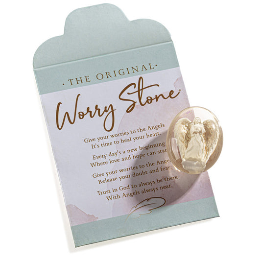 Angelite Angel Worry Stone – carry peace with you. Perfect for calming anxiety, healing energy, and spreading positivity. Ideal gift or self-care tool.
