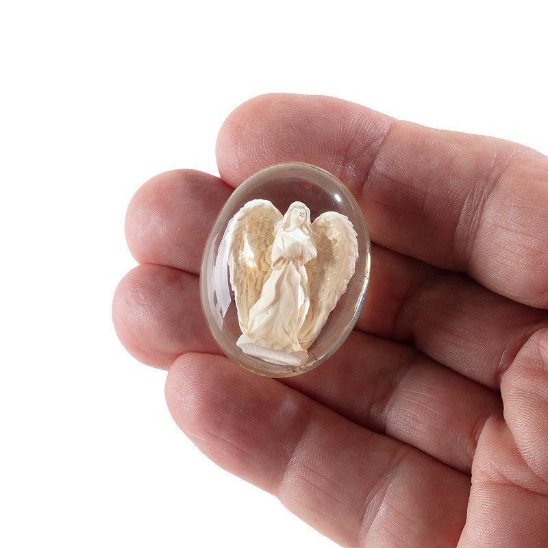 Angelite Angel Worry Stone – carry peace with you. Perfect for calming anxiety, healing energy, and spreading positivity. Ideal gift or self-care tool.
