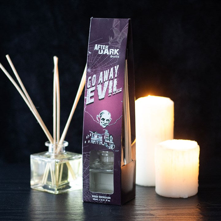 Ward off unwanted spirits with this Go Away Evil reed diffuser. This set includes 60ml of rose fragrance oil for keeping demons at bay and is perfect for adding a touch of excitement to your favourite dark hideaway.