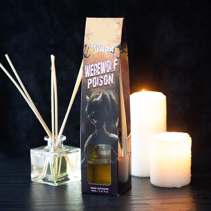 Ward off evil beasts with this Werewolf Poison reed diffuser. This set includes 60ml of vanilla fragrance oil for keeping cryptids at bay and is perfect for adding a touch of excitement to your favourite dark hideaway.