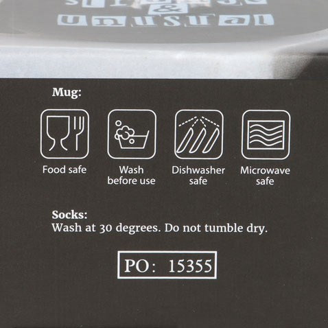 Strange and Unusual Mug & Stripey Socks Gift Set – Gothic Self-Expression Duo