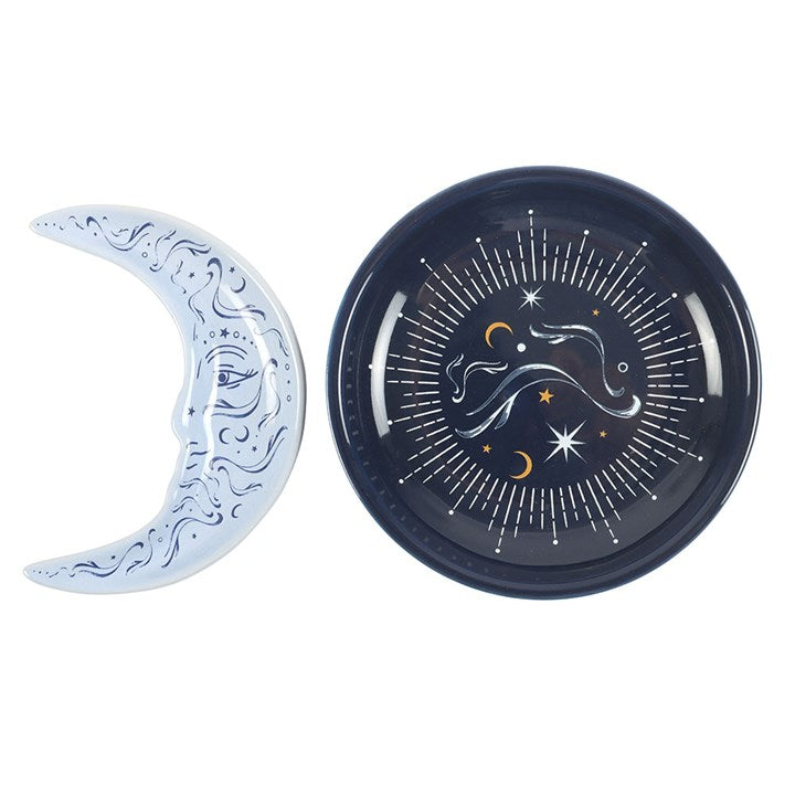 Blue Moon Stacking Trinket Dish – Celestial Altar & Crystal Holder