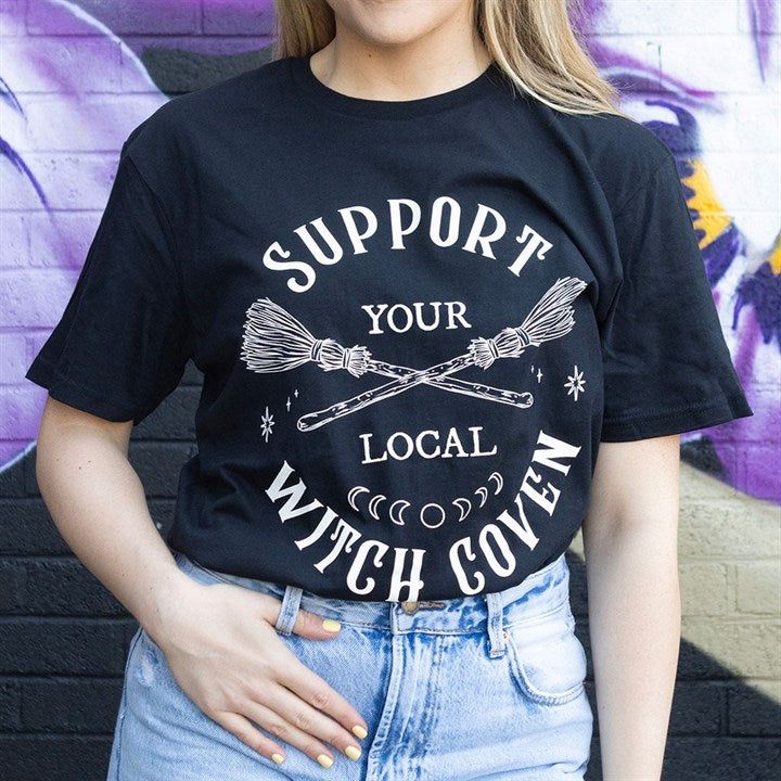 Support Your Local Witch Coven T-Shirt | Unisex Witchcraft Tee Size M