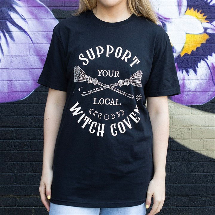 Support Your Local Witch Coven T-Shirt | Unisex Witchcraft Tee Size M