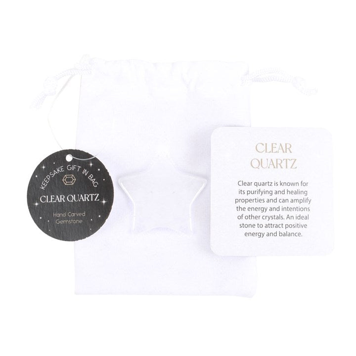 Clear quartz, known for its purifying and healing properties, can amplify the energies of other crystals, making it an ideal stone to attract positivity and restore balance. Carry this star-shaped crystal to enhance your meditation practice, boost your energy levels throughout the day, and maintain a clear, focused mind in any situation.