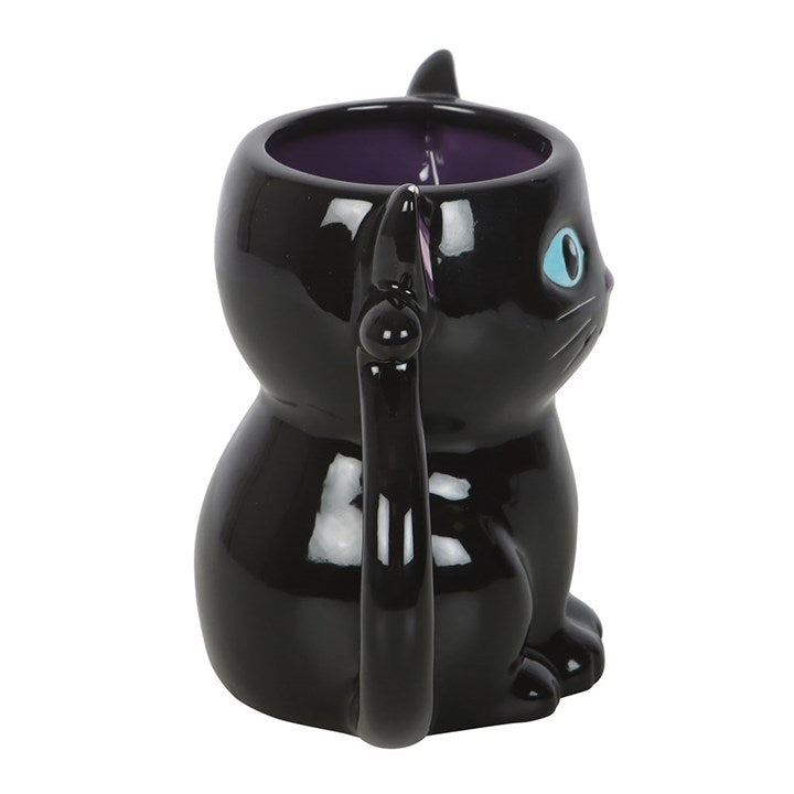 Cute and Creepy Black Cat Mug – Gothic Witchcraft Ceramic Cup