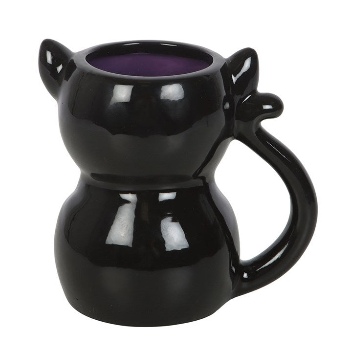 Cute and Creepy Black Cat Mug – Gothic Witchcraft Ceramic Cup