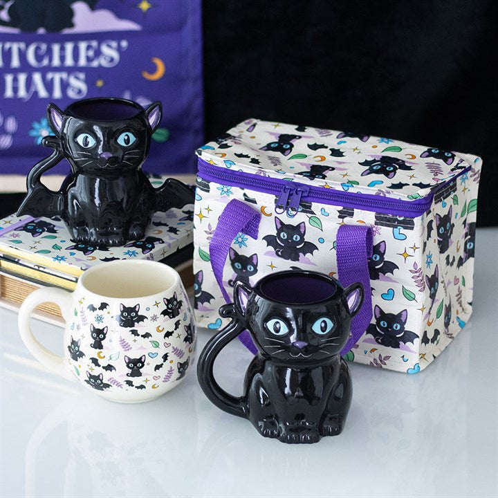 Cute and Creepy Black Cat Mug – Gothic Witchcraft Ceramic Cup