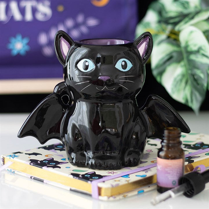 Cute & Creepy Bat Cat Oil Burner and Wax Warmer – Gothic Home Décor