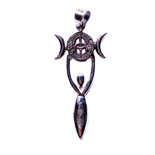 Chalice Well Triple Moon Goddess Pendant
