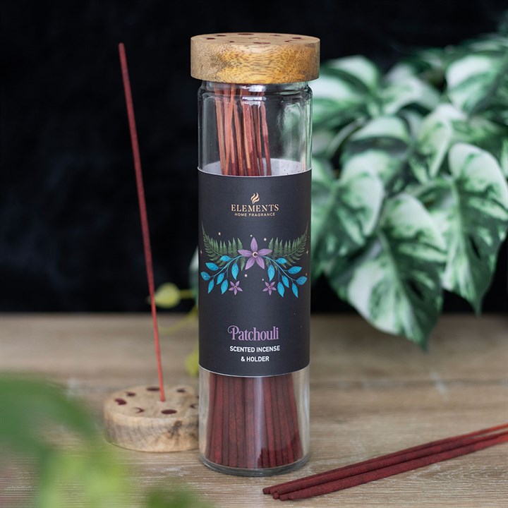 This collection offers 20 incense sticks adorned with a floral motif drawn from an enchanted dark forest. Each container comes with a wooden lid that serves as a handy incense holder. The premium patchouli-scented sticks release a rich blend of woody and floral notes, ideal for weaving a serene and grounding atmosphere in your sacred space.
