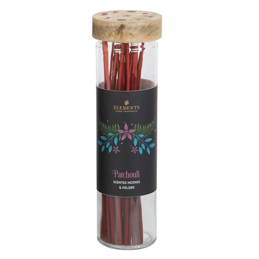 This collection offers 20 incense sticks adorned with a floral motif drawn from an enchanted dark forest. Each container comes with a wooden lid that serves as a handy incense holder. The premium patchouli-scented sticks release a rich blend of woody and floral notes, ideal for weaving a serene and grounding atmosphere in your sacred space.
