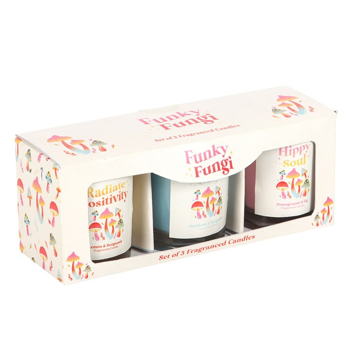 Infuse your space with enchanting aromas and uplifting energy using this trio of glass votive candles. Each one carries a unique scent spell: Hippy Soul blends Pomegranate and Fig, Radiate Positivity shines with Lemon and Bergamot, and Good Vibes Only radiates Mandarin and Bergamot. With an average burn time of 8 hours each, these candles invite a mystical ambiance that refreshes and inspires your sacred sanctuary.