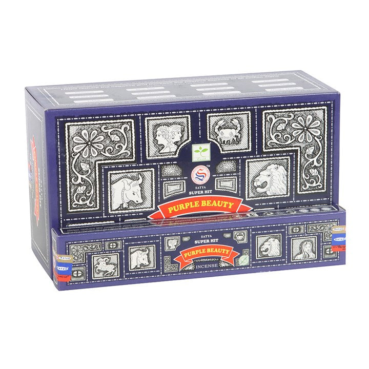 Embrace the enchanting allure of Satya’s Superhit Purple Beauty incense with this collection of 12 packs. Each stick releases a bewitching blend of floral and fruity scents, designed to elevate your spirit and awaken your space with vibrant energy. Perfect for rituals or daily magic, these vegan and cruelty-free incense sticks invite a mystical atmosphere into your sacred realm. Sold as a set of 12 to keep your altar ever fragrant and alive.