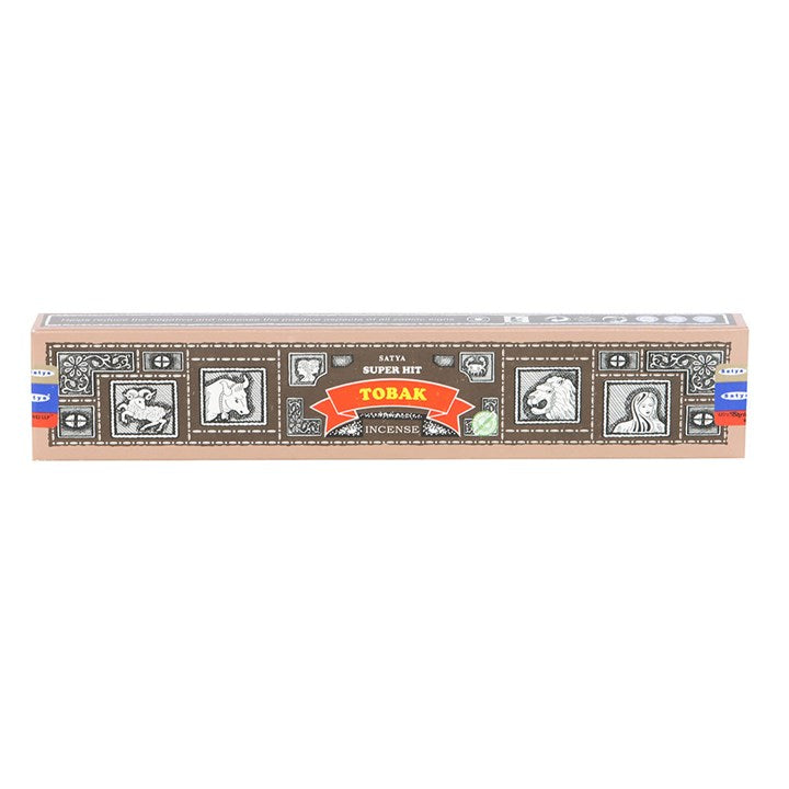 Box of Satya Incense sticks on a white background
