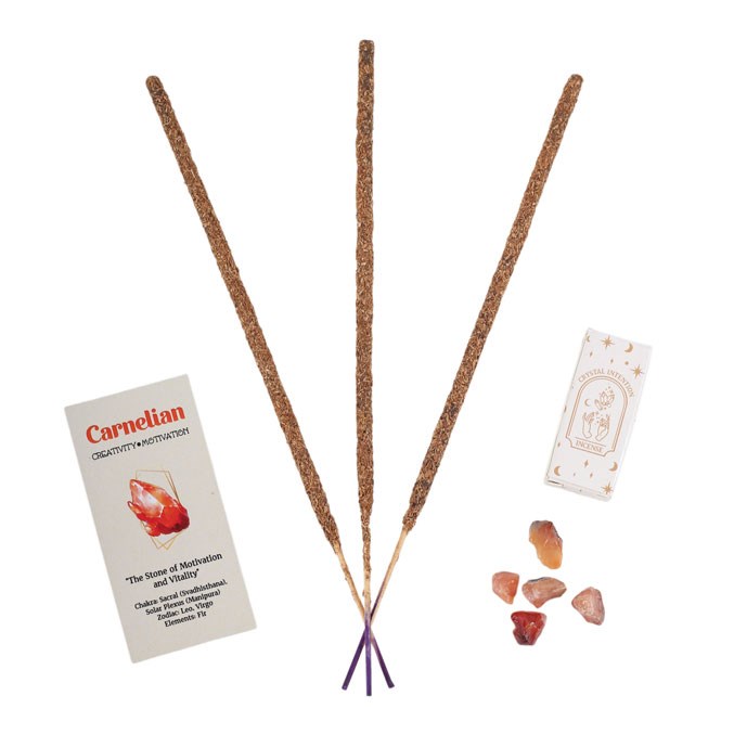 12 Packs of Native Soul Crystal Intentions Incense with Carnelian Chips