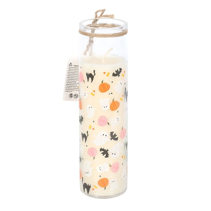 Sweet and Spooky Candy Corn Tube Candle | Halloween Witchy Décor