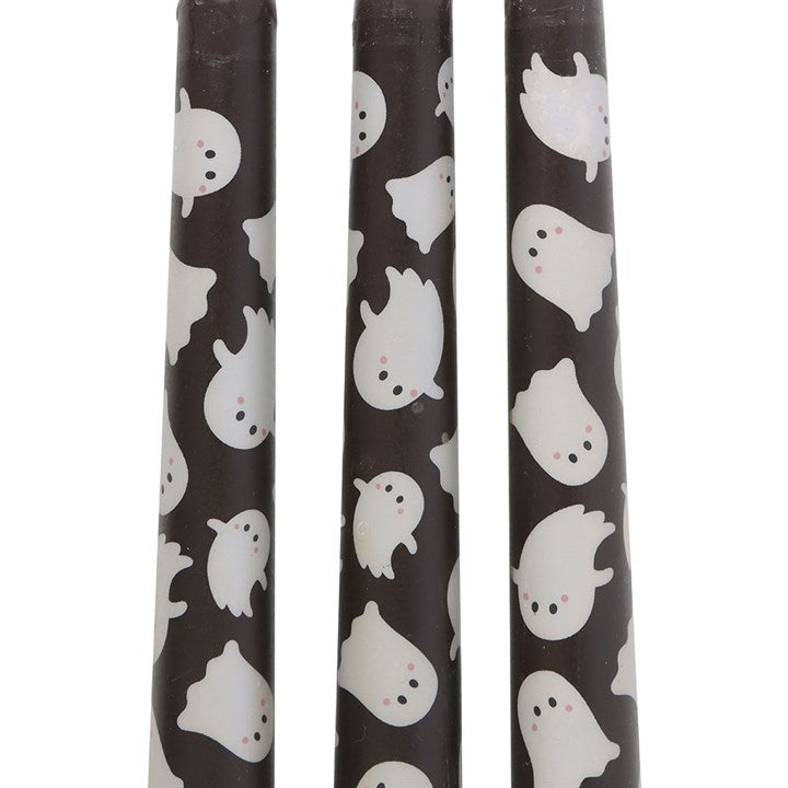 Spooky Ghost Taper Candle Set – Halloween Ritual Candles (Set of 3)