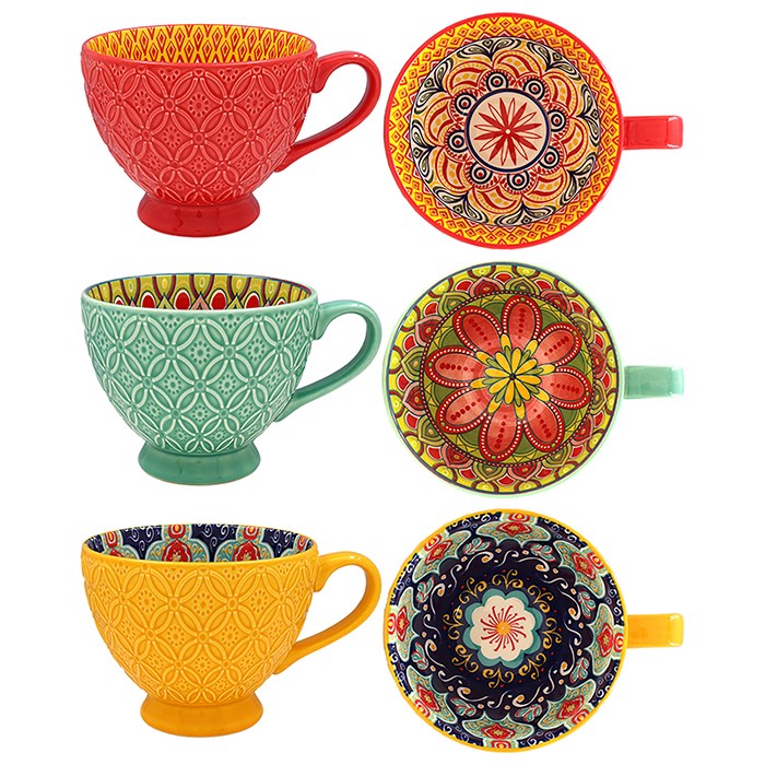 Tuscany Inspired Ceramic Mugs – Rustic Mediterranean Colour & Charm