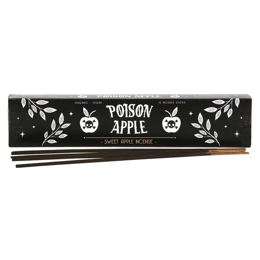 Poison Apple Incense Sticks – Sweet Apple Aroma
Bring a touch of enchantment to your space with our Poison Apple Incense Sticks. Infused with the deliciously sweet and fruity aroma of crisp apples, this captivating scent is perfect for setting an autumnal tone, cozying up on a chilly evening, or adding charm to your Halloween rituals.
Each pack includes 15 hand-rolled incense sticks, crafted in India using vegan, organic, and ethically sourced ingredients. The rich, sweet apple incense aroma fills your ho
