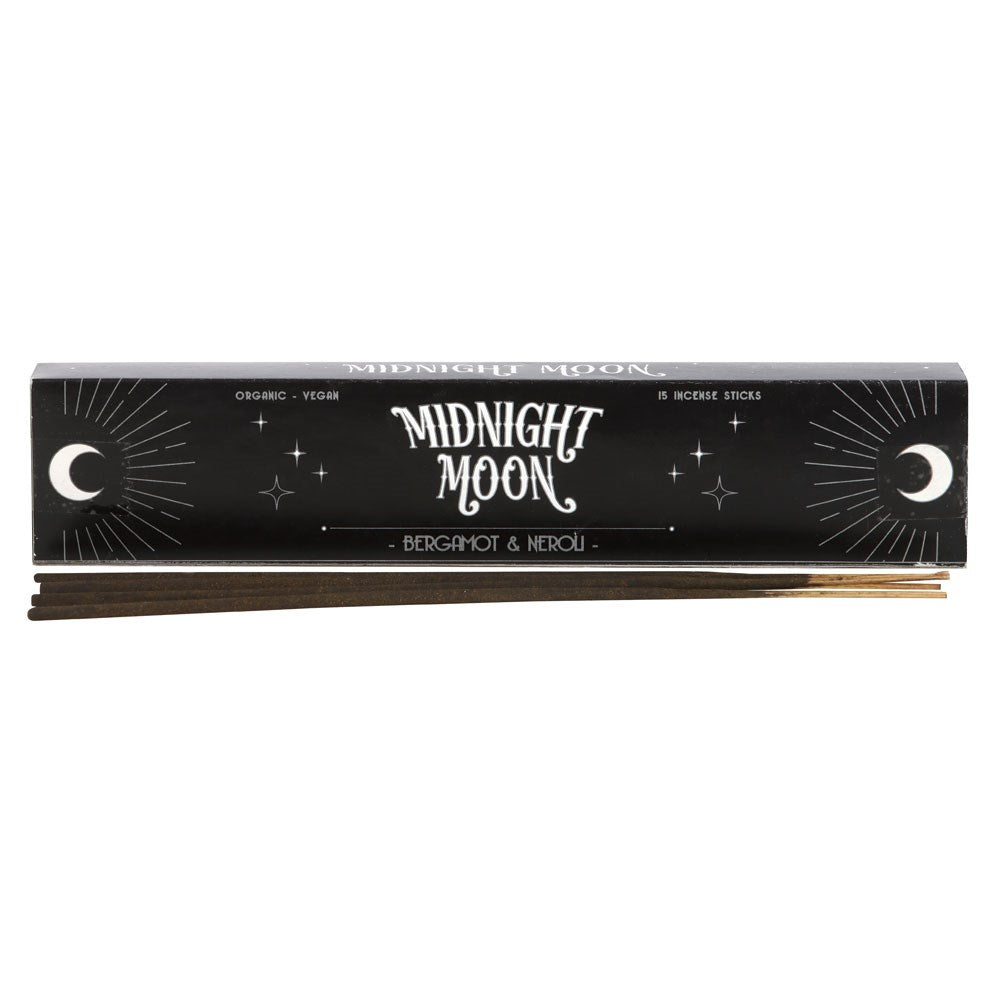 Discover Midnight Moon incense with a deep Frankincense aroma. Hand-rolled, organic, and vegan. Perfect for rituals, meditation, and spiritual clarity.