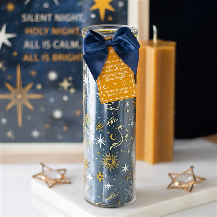 Starry Night Cinnamon & Blackberry Tube Candle | Mystical Altar Candle