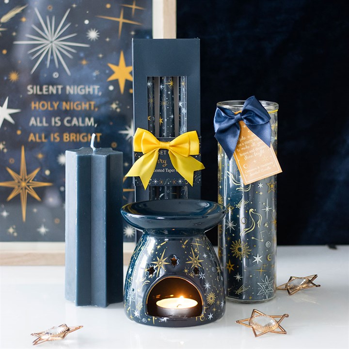 Set of 3 Starry Night Taper Candles – Celestial Home Décor