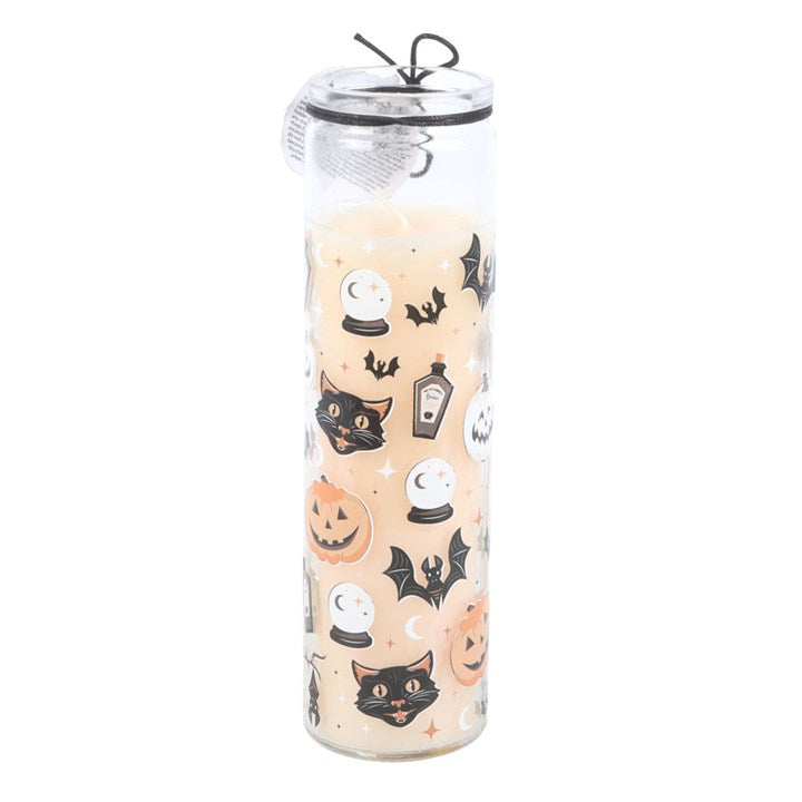 Spooky Spiced Pumpkin Tube Candle – Halloween Ritual Candle for Samhain Nights