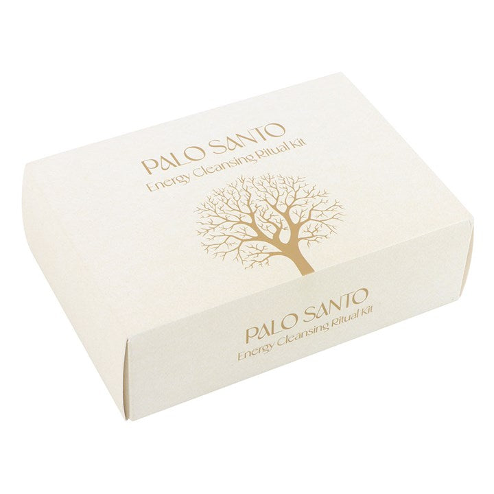 This Palo Santo energy cleansing kit is a holistic set designed for spiritual purification and balancing energy. It includes Palo Santo sticks for their sweet, calming smoke, two sage bundles for removing negative energy, and a selenite crystal to recharge the energy of other objects and spaces. Each element works together to promote clarity, peace and positive energy flow.