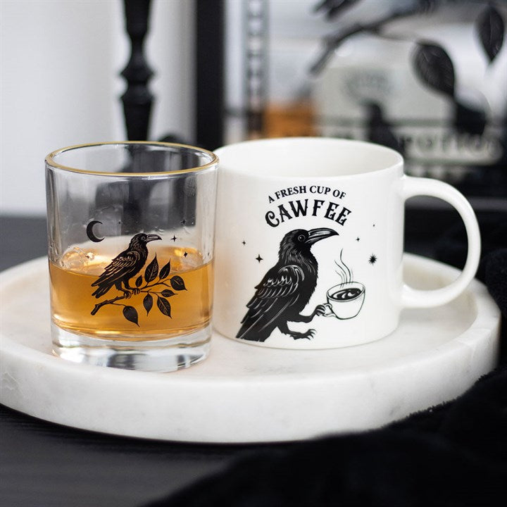 Fresh Cup of Cawfee Raven Mug – Gothic Witchcraft Coffee Cup