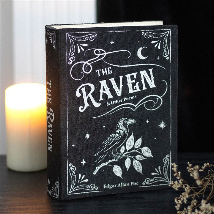 Keep your precious items safe within this storage box crafted to resemble a book, inspired by Edgar Allan Poe’s “The Raven.” It adds a mystical gothic charm to your shelves and serves as a hidden sanctuary for your secret treasures.