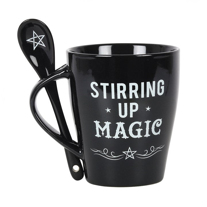 Conjure a little magic with every sip using the Stirring Up Magic Mug and Spoon Set. This elegant black ceramic mug is inscribed with Stirring Up Magic, perfect for morning rituals, herbal teas, or evening spellwork. The matching spoon complements the mug beautifully and slots neatly into the handle, making it a practical yet mystical addition to your witchy kitchen. Dishwasher and microwave safe, this set blends everyday convenience with enchanting charm, turning every brew into a magical experience.
Dime