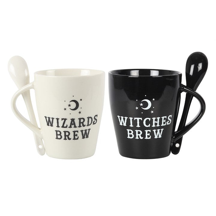 Witch and Wizard Couples Mug and Spoon Set – Witches Brew & Wizards Brew