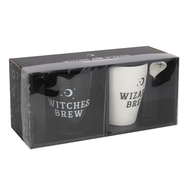 Witch and Wizard Couples Mug and Spoon Set – Witches Brew & Wizards Brew