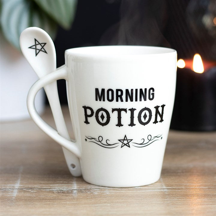Morning Potion Mug and Spoon Set – Witch’s Daily Ritual Drinkware